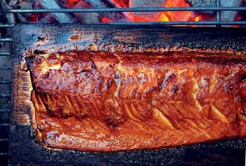 Salmon Cooked On Cedar Planks