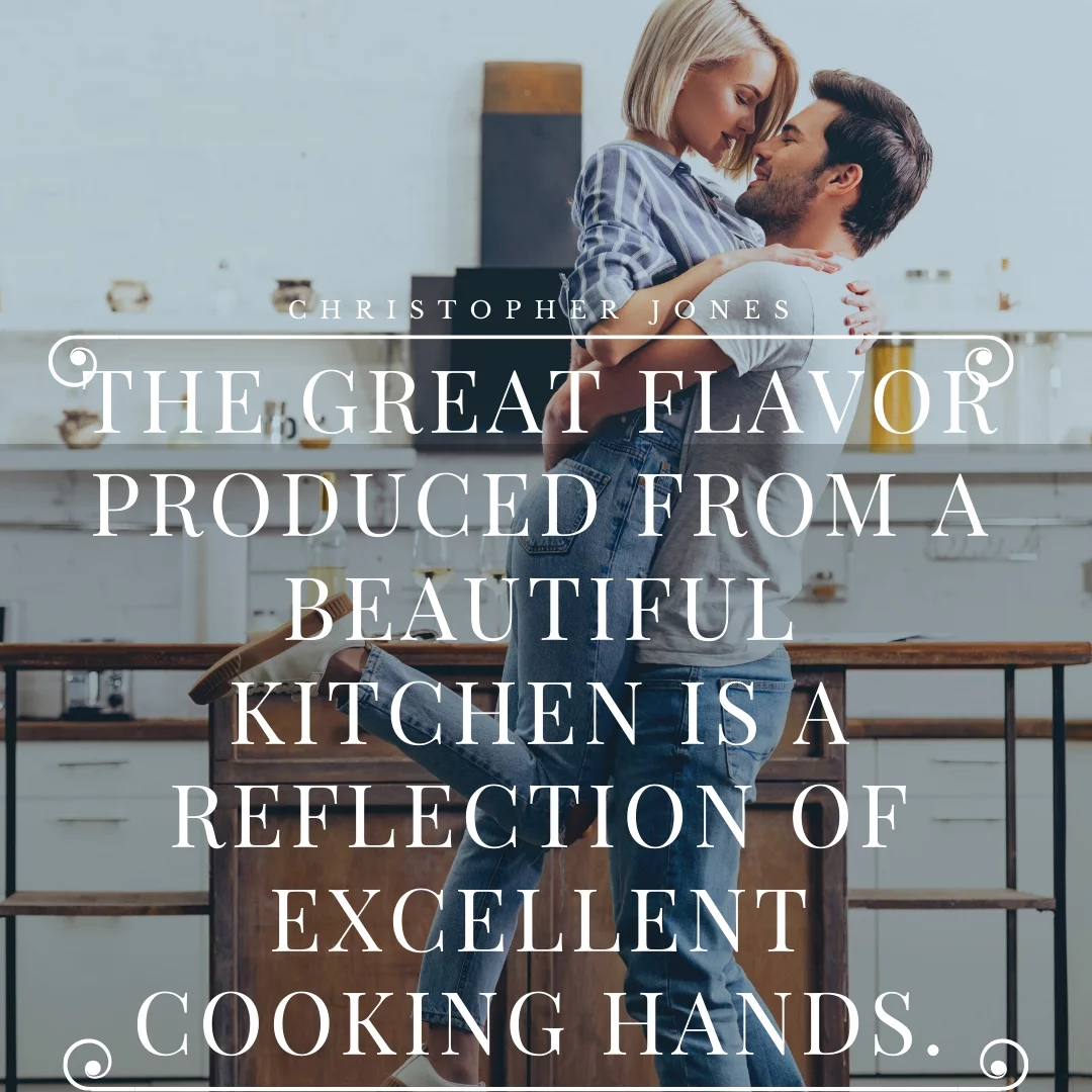 The great flavor produced from a beautiful kitchen is a reflection of excellent cooking hands.