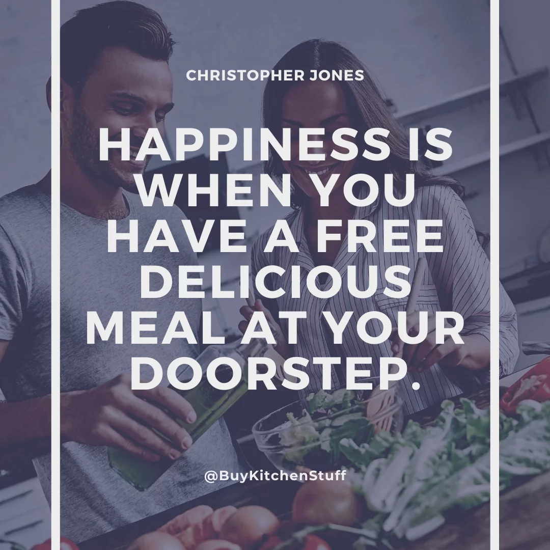 Happiness is when you have a free delicious meal at your doorstep.