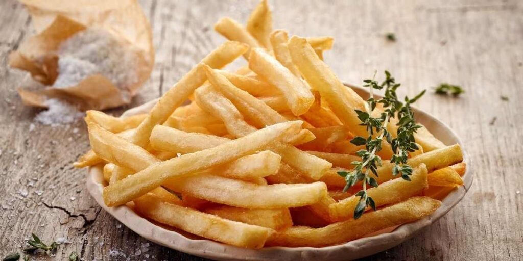 Air fryer frozen French fries: The cooking process