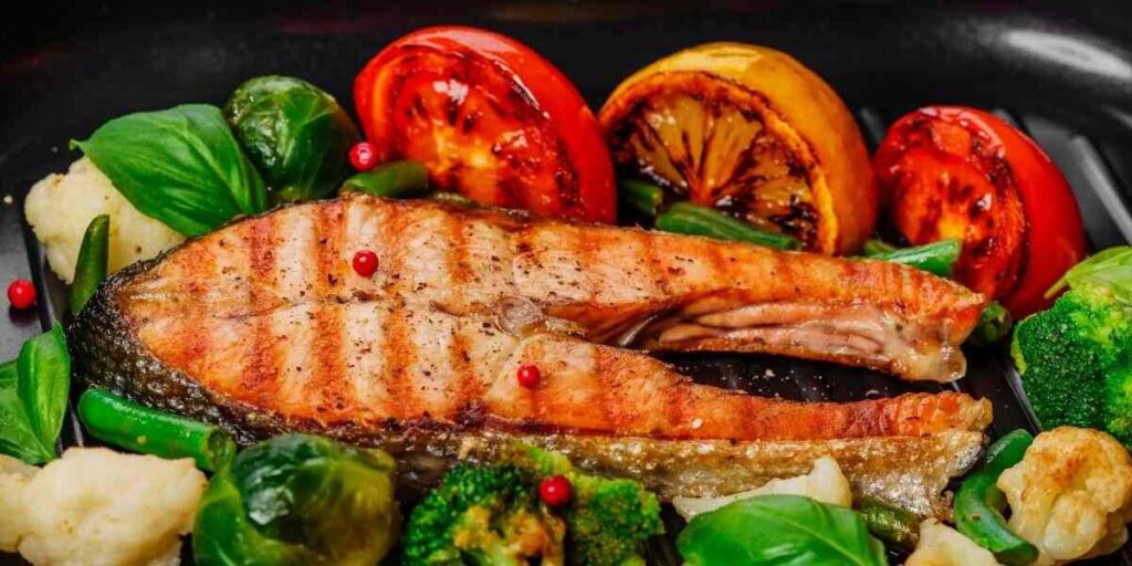 Pan Grilled Salmon With Red Pepper Salsa